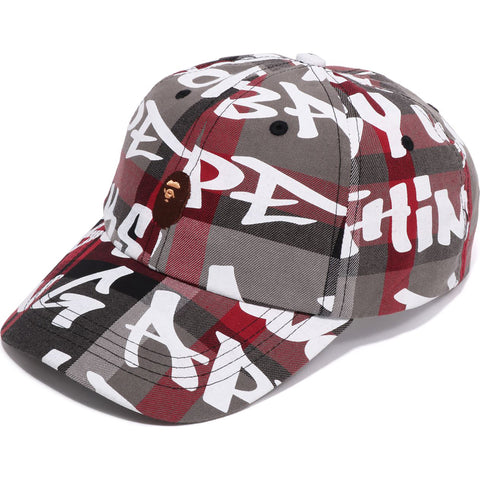 BAPE GRAFFITI CHECK PANEL CAP MENS