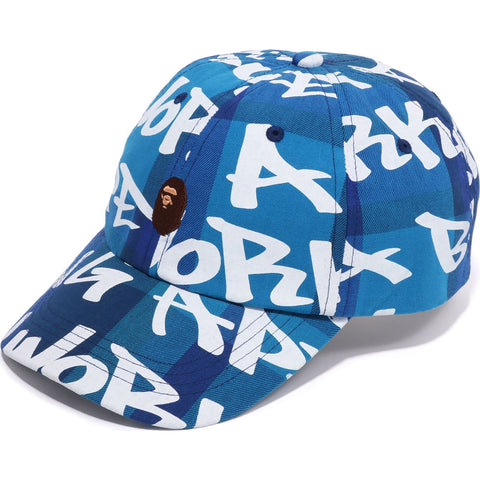 BAPE GRAFFITI CHECK PANEL CAP MENS