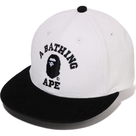 CORDUROY COLLEGE SNAP BACK CAP MENS