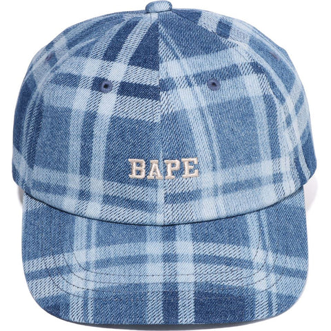 BAPE CHECK DENIM PANEL CAP LADIES