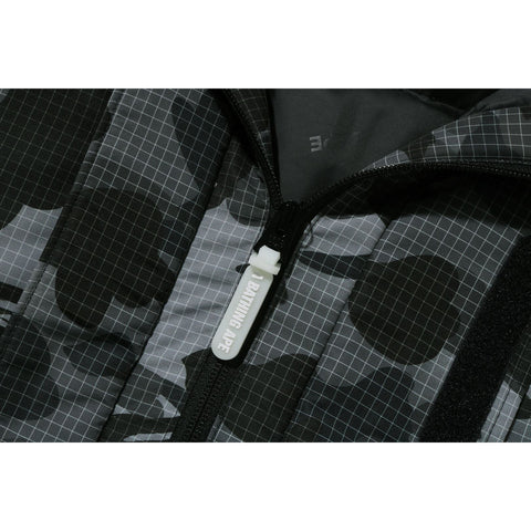 GRID CAMO RELAXED FIT HOODIE DOWN JACKET MENS