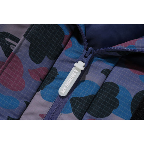 GRID CAMO RELAXED FIT HOODIE DOWN JACKET MENS