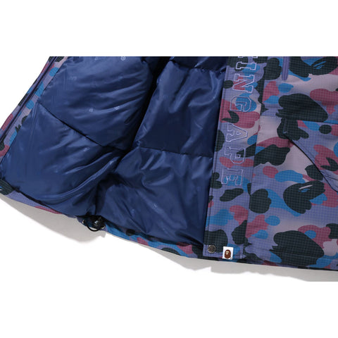 GRID CAMO RELAXED FIT HOODIE DOWN JACKET MENS