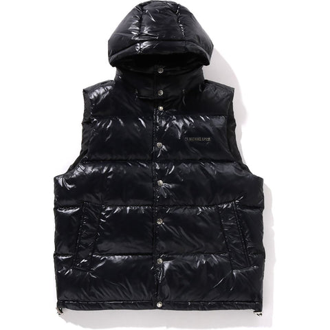 BAPE MENS NYLON DEBOSSED LINE CAMO DOWN VEST