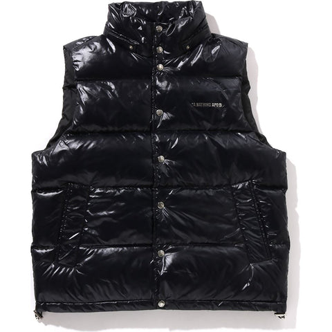 BAPE MENS NYLON DEBOSSED LINE CAMO DOWN VEST