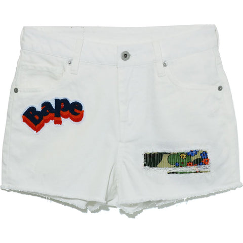 DAMAGE DENIM MINI SHORTS LADIES