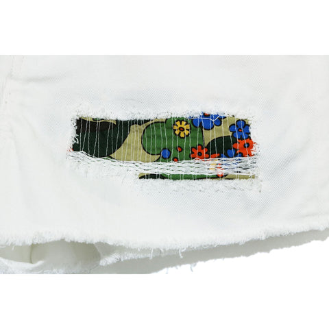 DAMAGE DENIM MINI SHORTS LADIES