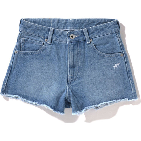 APE HEAD STITCHED DENIM SHORTS LADIES
