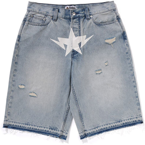 DESTROYED STA RELAXED FIT 13OZ DEMIN SHORTS MENS