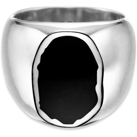 BAPE BLACK APE HEAD SILVER RING MENS