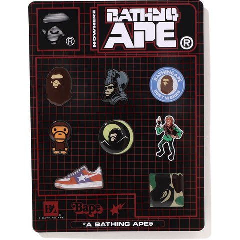 A BATHING APE PINS SET M