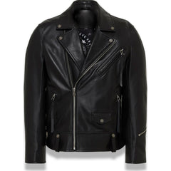 BAPE BLACK LEATHER BIKER JACKET MENS