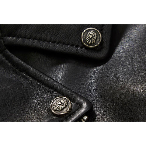 BAPE BLACK LEATHER BIKER JACKET MENS