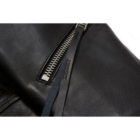 BAPE BLACK LEATHER BIKER JACKET MENS