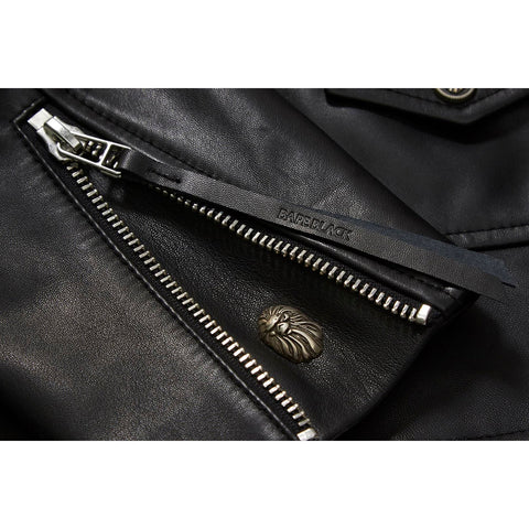 BAPE BLACK LEATHER BIKER JACKET MENS