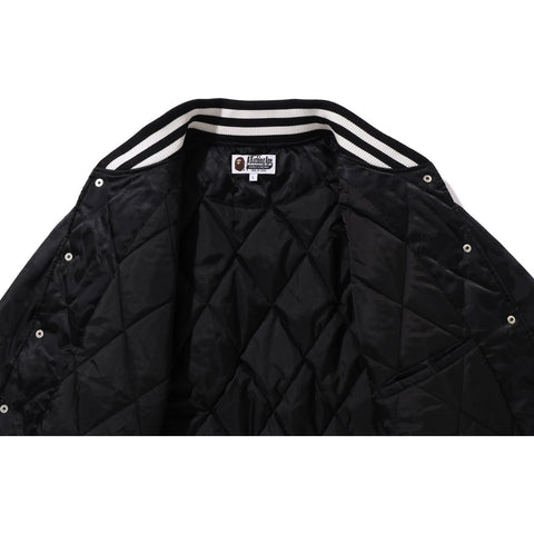 TONAL SOLID CAMO PADDED VARSITY JACKET MENS