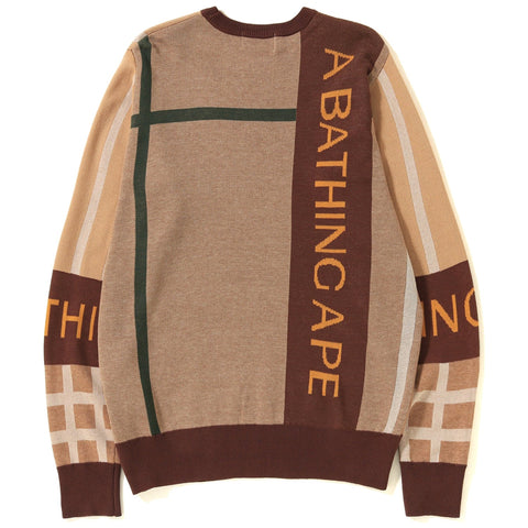BIG BAPE LOGO CHECK KNIT MENS