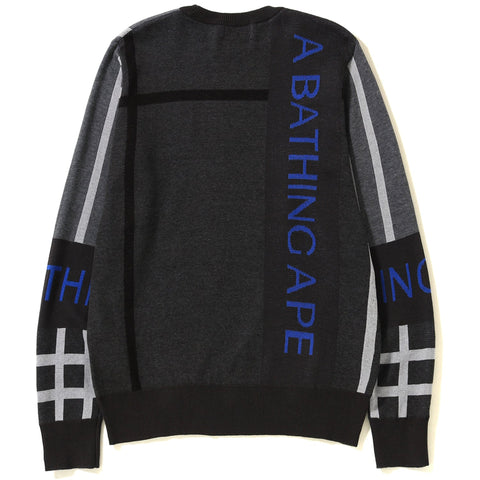 BIG BAPE LOGO CHECK KNIT MENS