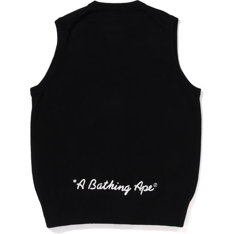 APE HEAD ONE POINT KNIT VEST MENS