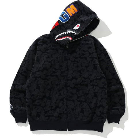 SOLID CAMO CORDUROY SHARK FULL ZIP HOODIE LADIES