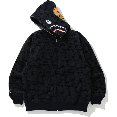 SOLID CAMO CORDUROY SHARK FULL ZIP HOODIE LADIES