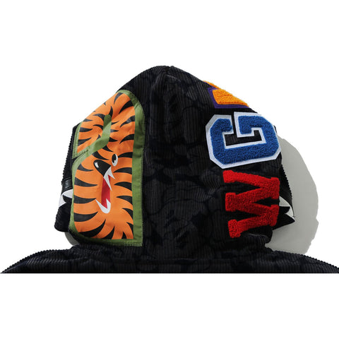 SOLID CAMO CORDUROY SHARK FULL ZIP HOODIE LADIES