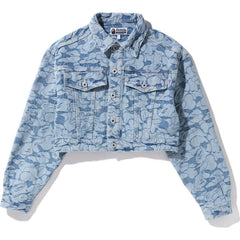 SOLID CAMO CROPPED DENIM JACKET LADIES