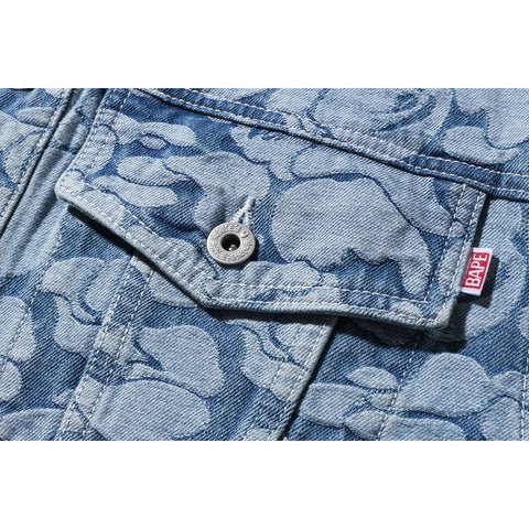 SOLID CAMO CROPPED DENIM JACKET LADIES
