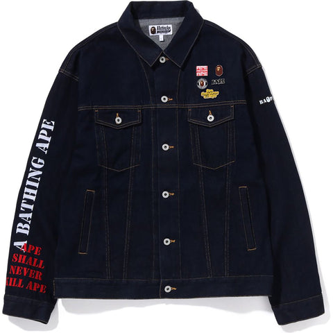 MULTI MOTIF LOOSE FIT DENIM JACKET MENS