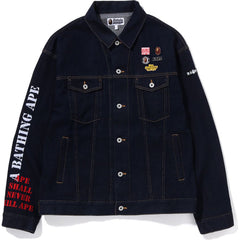 MULTI MOTIF LOOSE FIT DENIM JACKET MENS