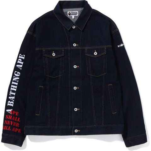 MULTI MOTIF LOOSE FIT DENIM JACKET MENS