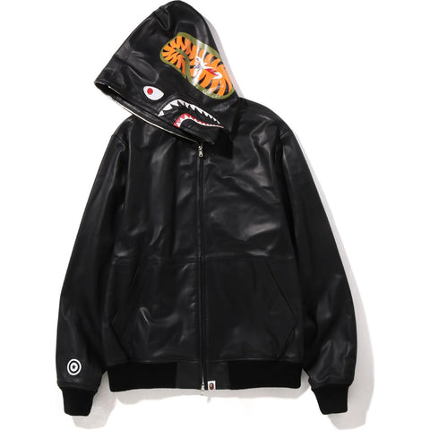 LEATHER SHARK FULL ZIP JACKET MENS