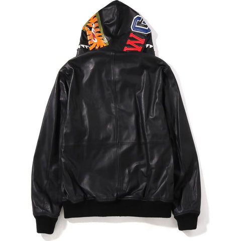 LEATHER SHARK FULL ZIP JACKET MENS