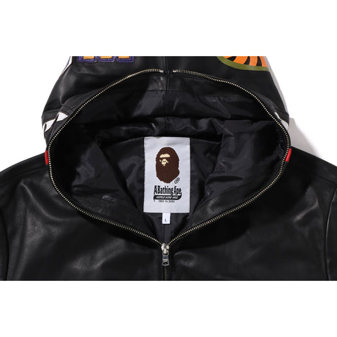 LEATHER SHARK FULL ZIP JACKET MENS