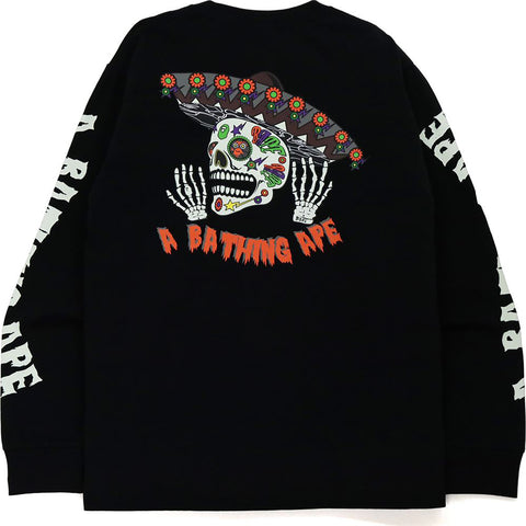 HALLOWEEN SKULL GLOW IN THE DARK LONG SLEEVE TEE MENS