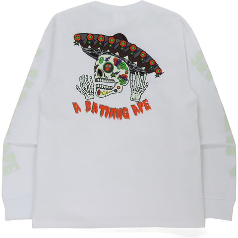 HALLOWEEN SKULL GLOW IN THE DARK LONG SLEEVE TEE MENS