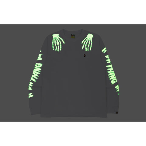 HALLOWEEN SKULL GLOW IN THE DARK LONG SLEEVE TEE MENS