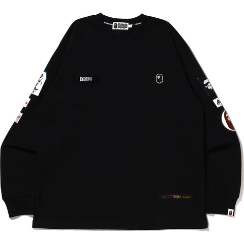 BAPE MULTI LABEL RELAXED FIT L/S TEE MENS