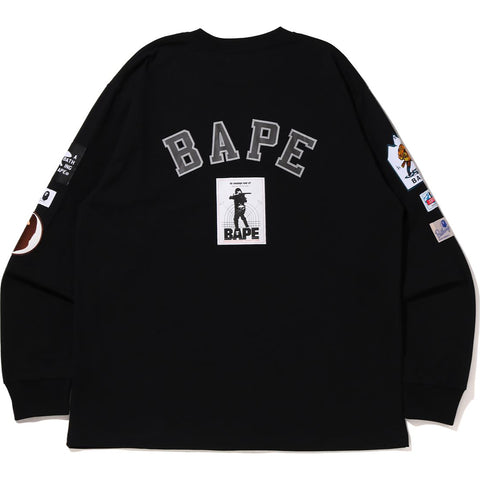 BAPE MULTI LABEL RELAXED FIT L/S TEE MENS