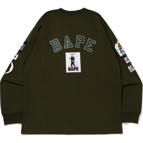BAPE MULTI LABEL RELAXED FIT L/S TEE MENS