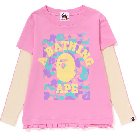 COLLEGE LAYERED FRILL L/S TEE KIDS