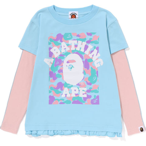 COLLEGE LAYERED FRILL L/S TEE KIDS