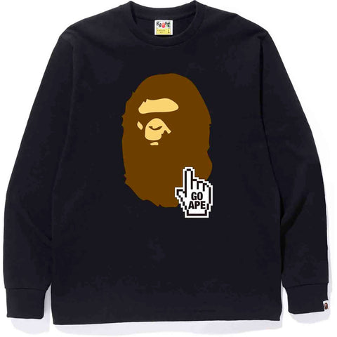 GO APE POINTER L/S TEE BAPEC MENS