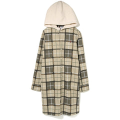 BAPE LOGO CHECK HOODIE SHIRT ONEPIECE LADIES
