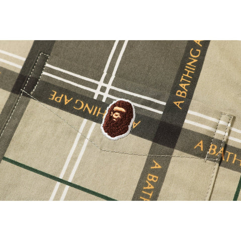 BAPE LOGO CHECK HOODIE SHIRT ONEPIECE LADIES