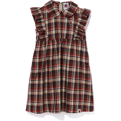 MINI BAPE CHECK ROUND COLLAR ONEPIECE KIDS