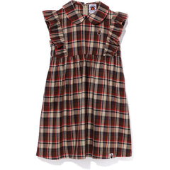 MINI BAPE CHECK ROUND COLLAR ONEPIECE KIDS