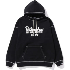 COLOR STITCHING OVERSIZED PULLOVER HOODIE LADIES