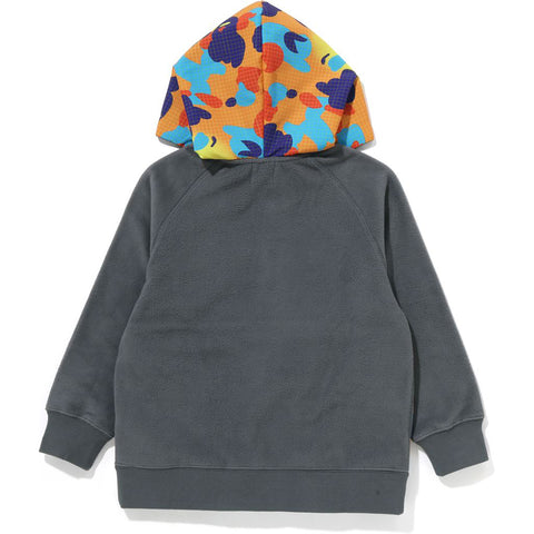 GRID CAMO HALF SNAP FLEECE PULLOVER HOODIE KIDS