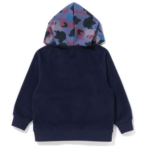 GRID CAMO HALF SNAP FLEECE PULLOVER HOODIE KIDS